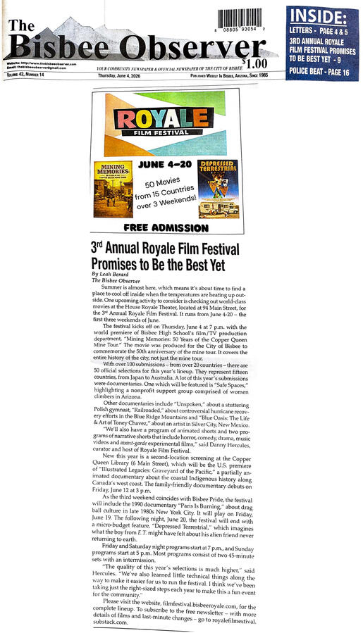 The Royale Film Festival is in the news!