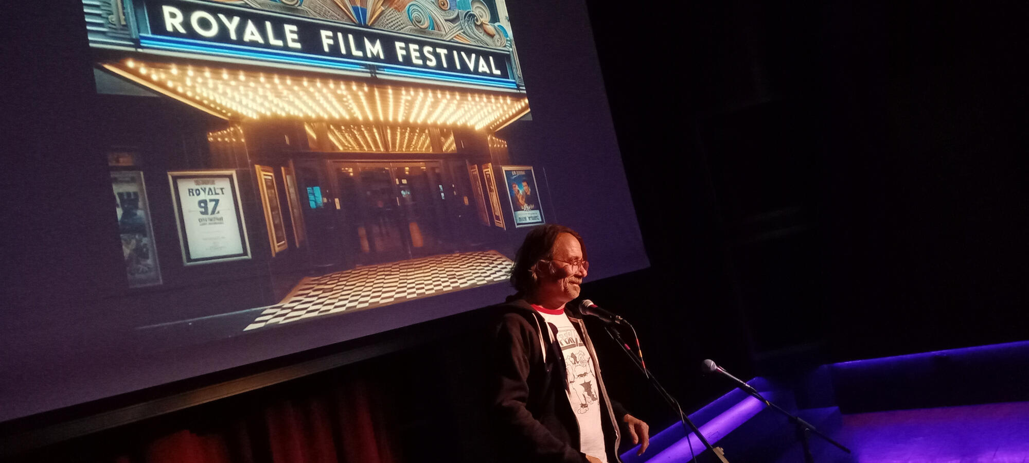 Arizona filmmaker Chris Carlone answers questions from the audience about his documentary A Tale of Two Houses